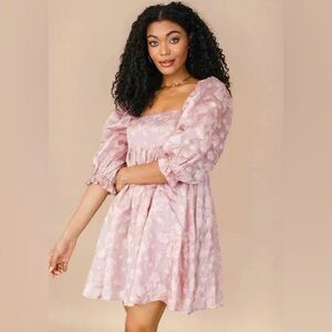 Floral babydoll puff sleeve dress